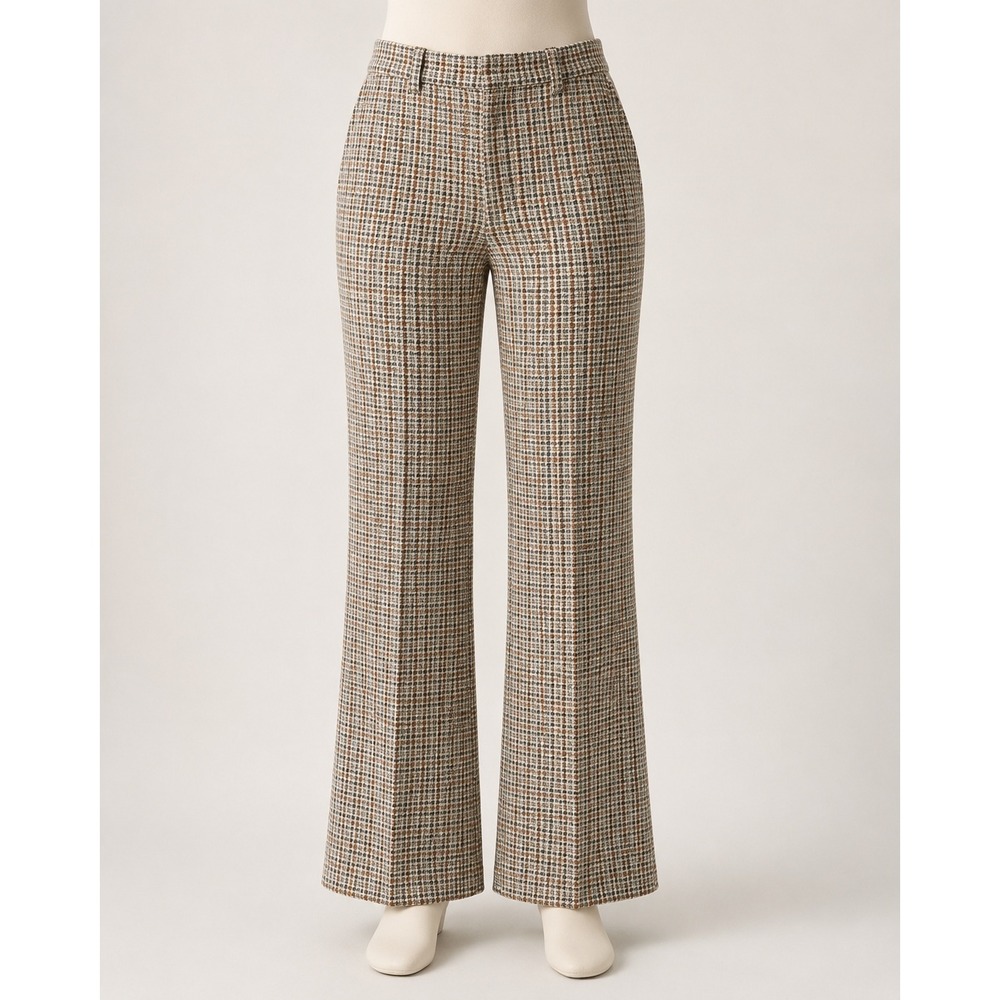 Vintage Haggar Slacks Mens Plaid Dress Pants Made USA Brown Tan Check